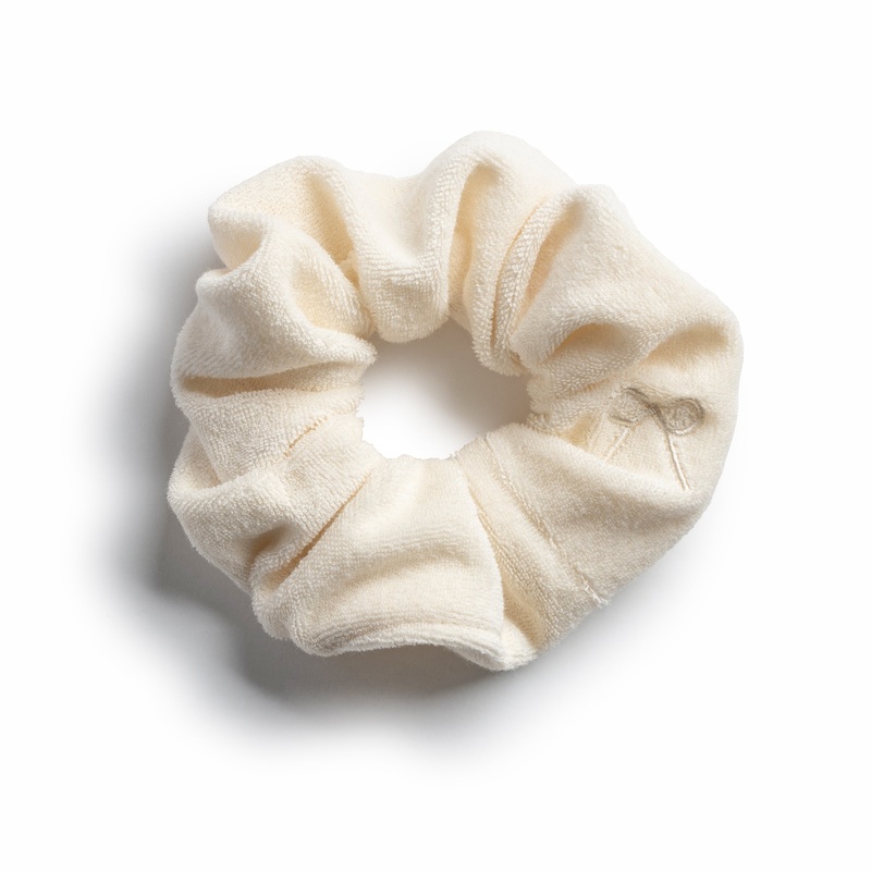 sterls002-Signature terry logo scrunchie ivory