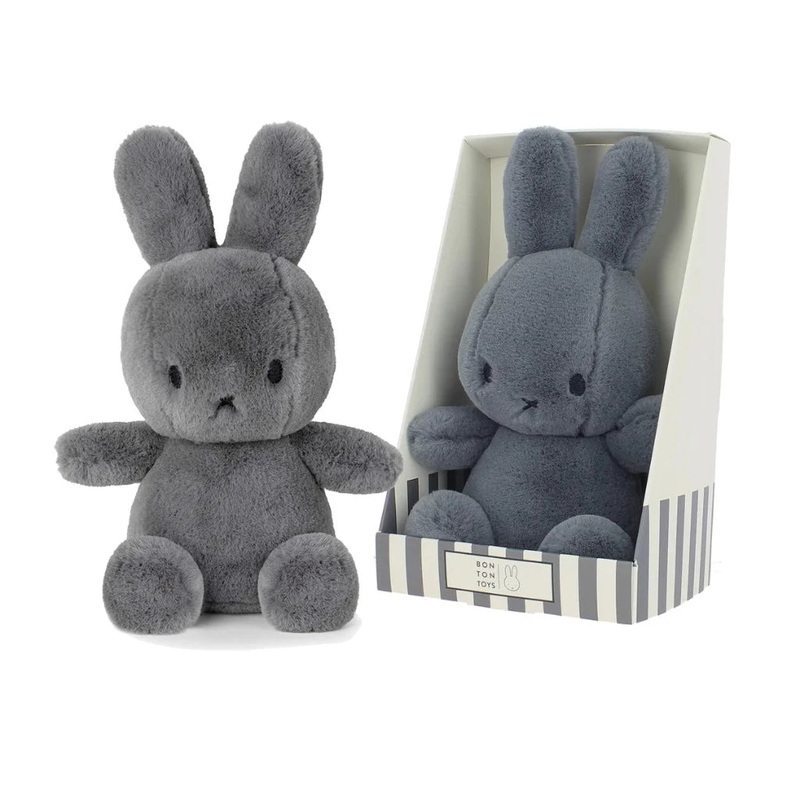 Miffy Bunny Grey Plush Toy in Gift Box, Miffy Cozy Grey