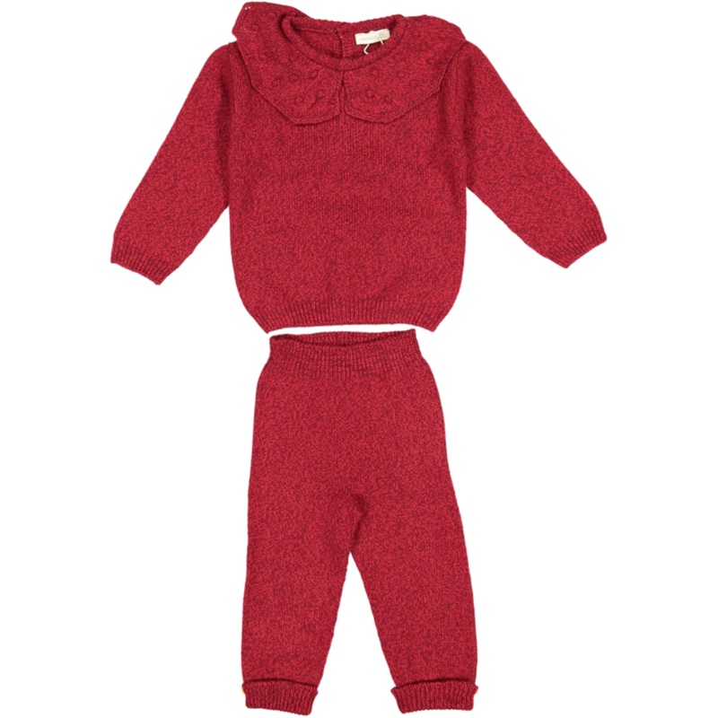 10322B/10301C-PANTS/SWEATER SET-Red